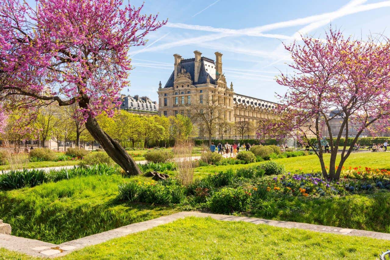 Panorâmica florida dos Jardins das Tulherias 