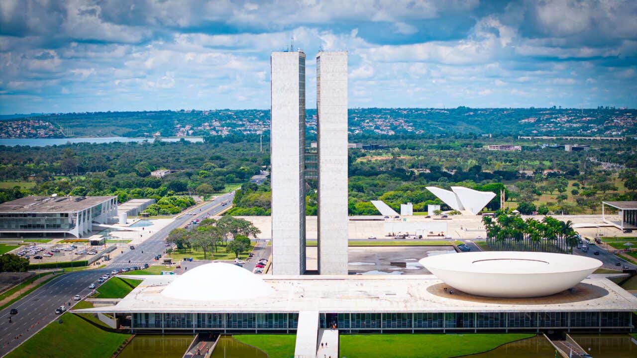 Vista panorâmica do Congresso Nacional em Brasília