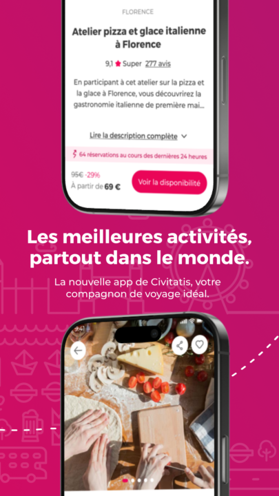Interface de l'app de Civitatis