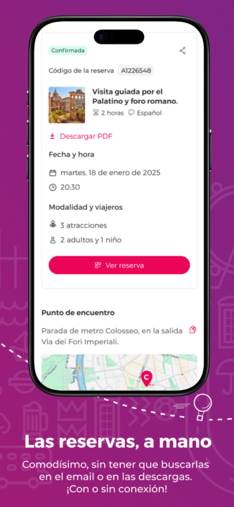Interfaz de la nueva app de Civitatis en el móvil