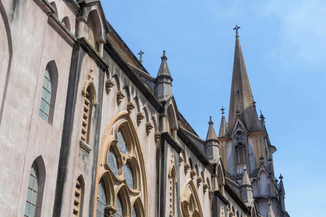 Torress da Basílica de Santo Antônio do Embaré em Santos