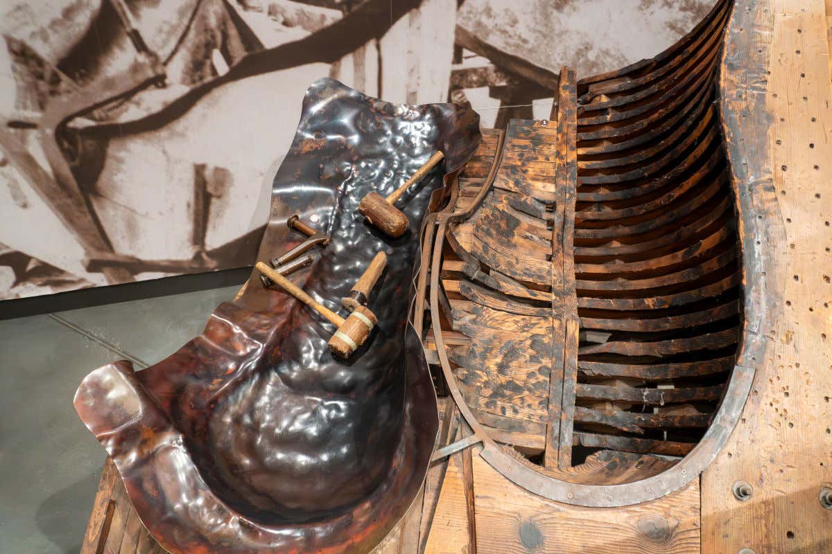 Piezas de exposición del museo de la Estatua de la Libertad en Nueva York