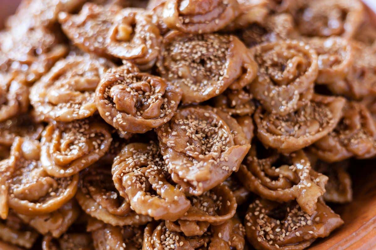 Detalle de unos dulces marroquíes 