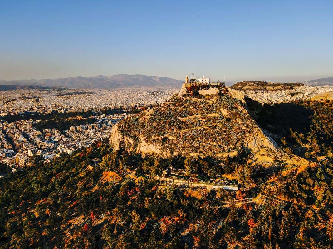 Vistas desde el monte Licabetos en un día despejado