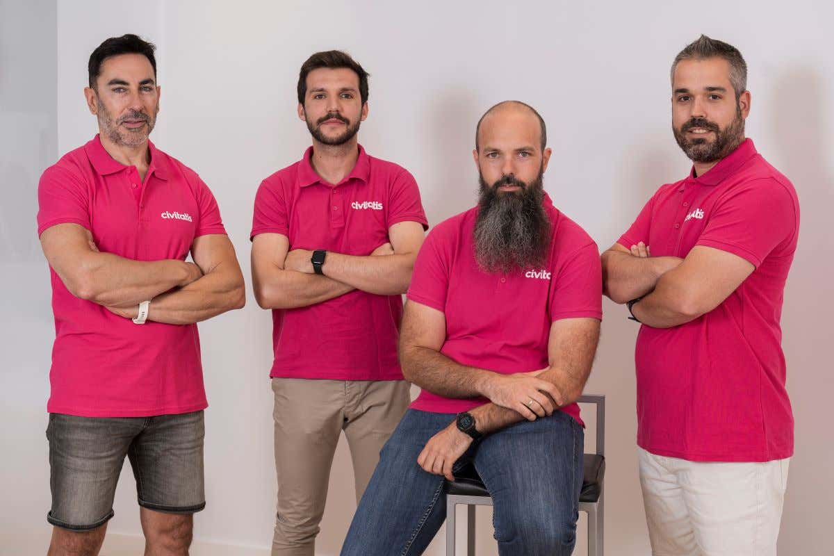 De izquierda a derecha Daniel López, Santiago Cerrada, Francisco Maroñas y Sergio Martín (Heads del área tecnológica)