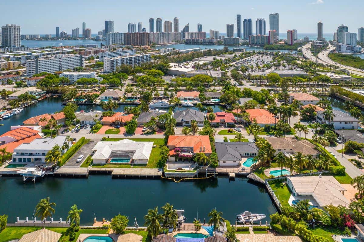 Vista panorámica de las Casas de los Famosos en Miami