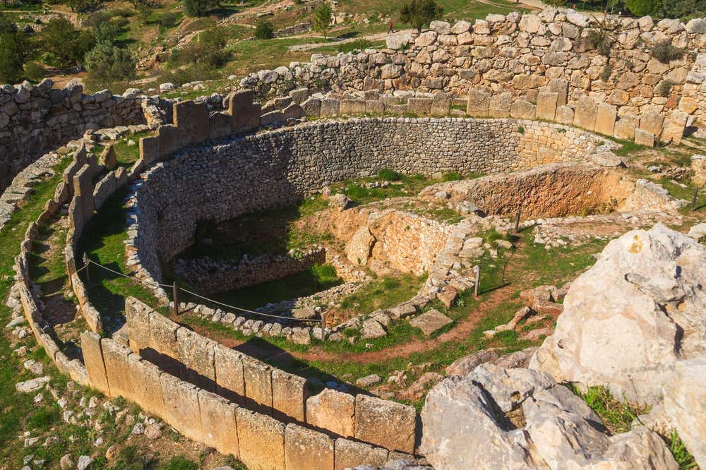 Sítio arqueológico de Micenas, próximo a Mykines, na Argólida, nordeste do Peloponeso, Grécia