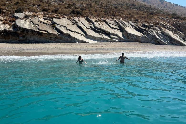 Un baño en una de las playas 