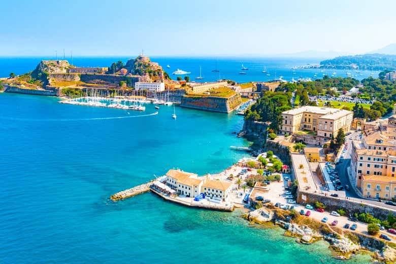 Vista aérea da Antiga Fortaleza de Corfu