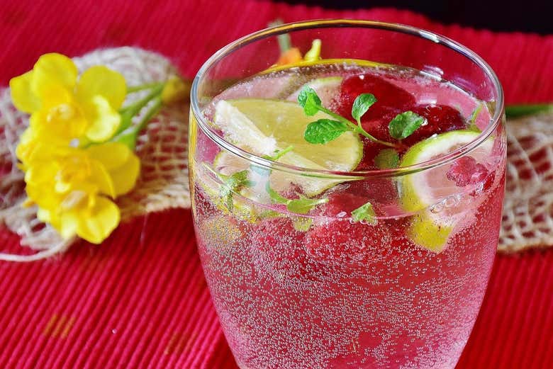 Enjoy a raspberry cocktail