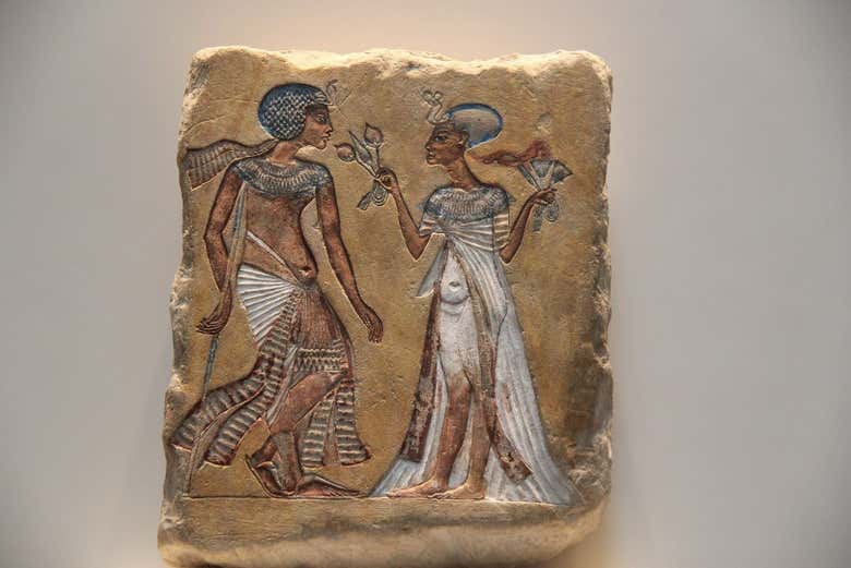 Uma das estelas egípcias do museu