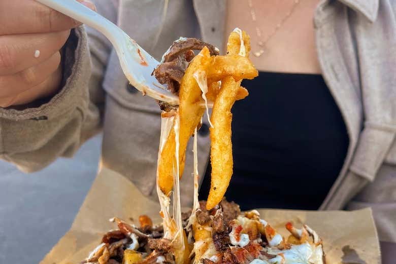 Enjoy fries with kebab
