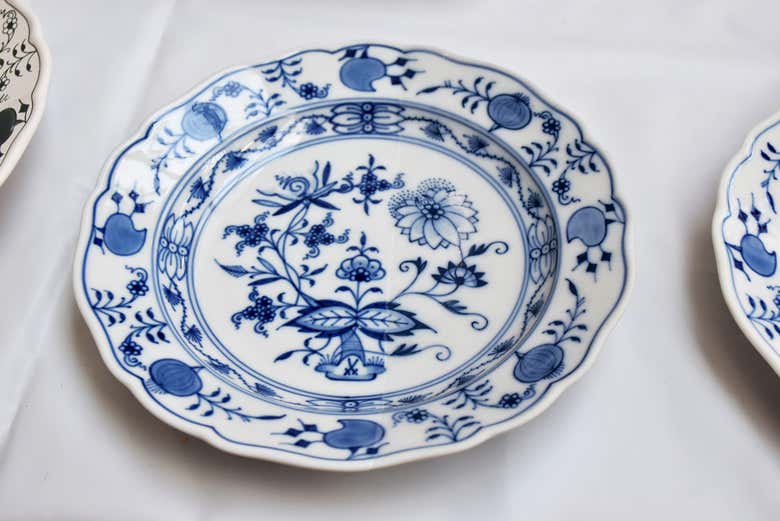 Detalle de la delicada porcelana de Meissen