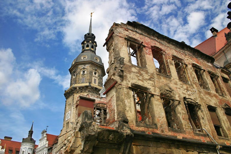 Edificios destruidos en Dresde