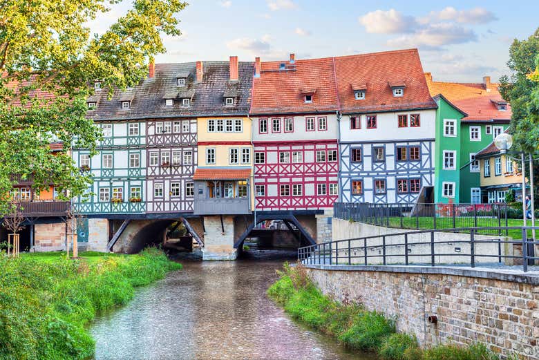 Casas típicas en el puente Krämerbrücke