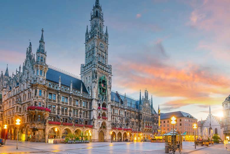 The Neues Rathaus City Hall in Marienplatz
