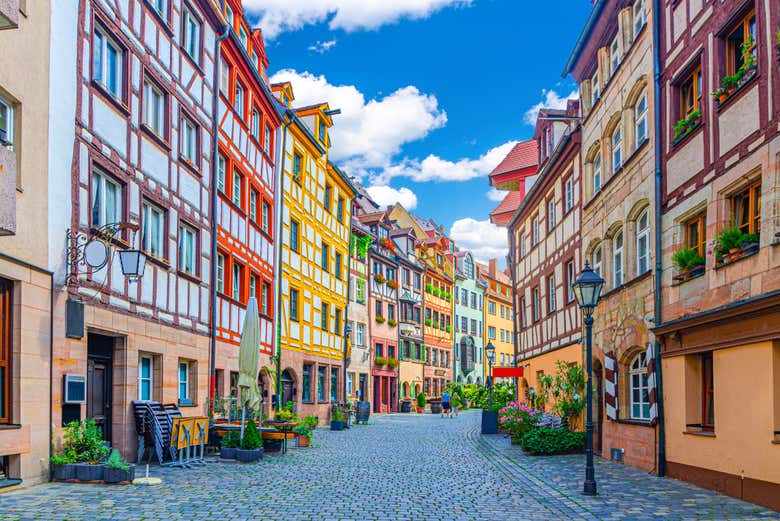 Rue typique du centre historique de Nuremberg