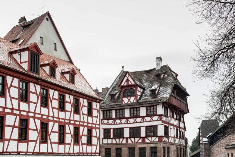Typical Medieval houses in Nuremberg