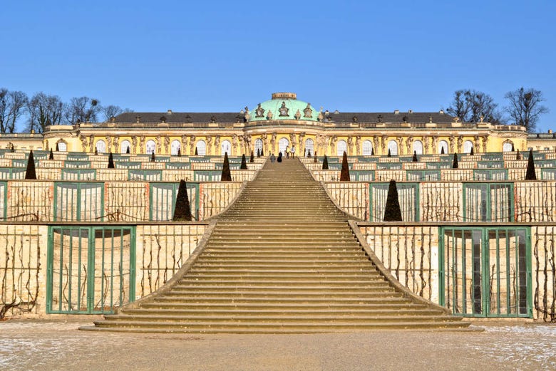 Escaleras de acceso al Palacio de Sanssouci