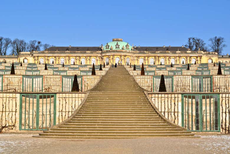 Escaleras de acceso al Palacio de Sanssouci