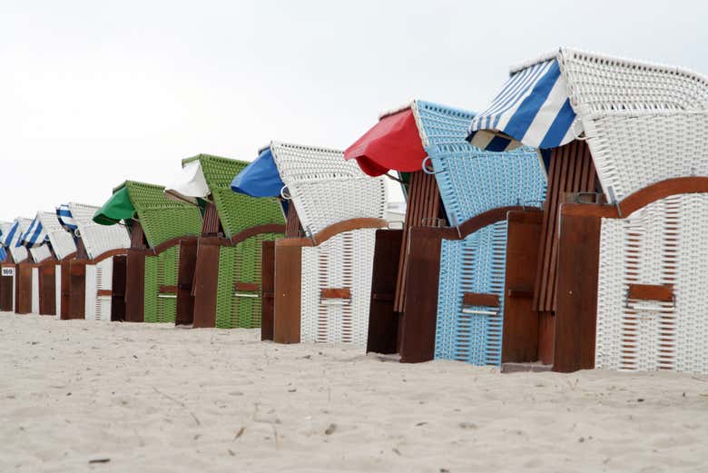 Casas en la playa de Warnemünde