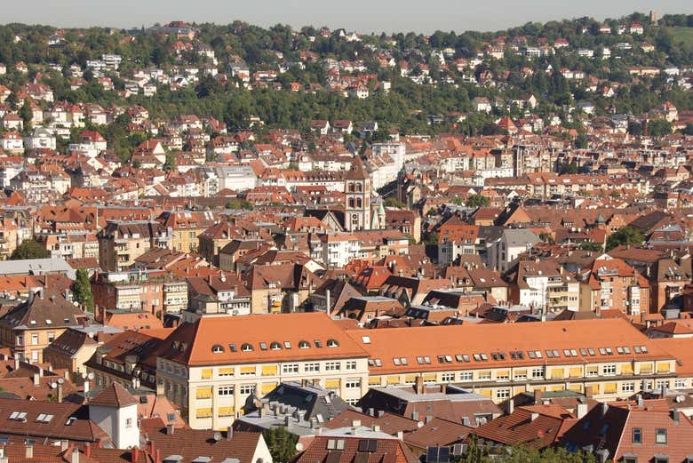 Discover Stuttgart nestled among its surrounding hills