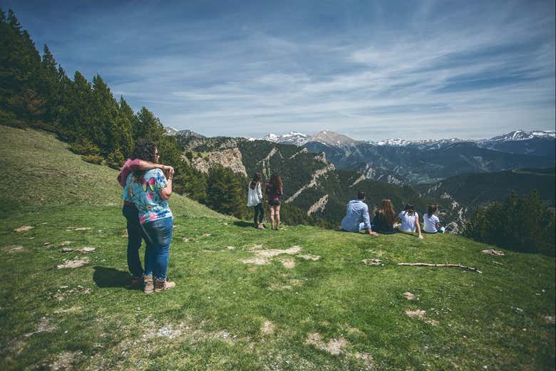 Admirando las vistas desde Coll de la Botella