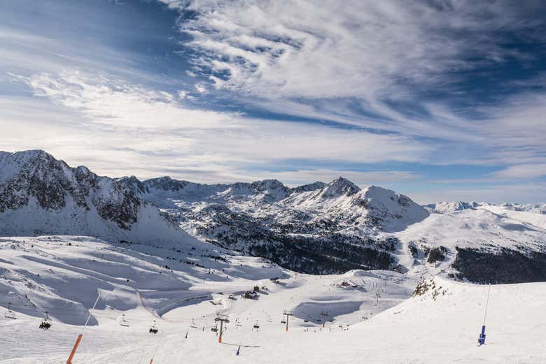 Vista de una pista de esquí de la Grandvalira