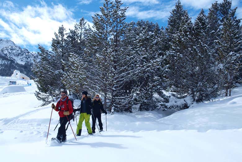 Paseando con raquetas de nieve por Grandvalira