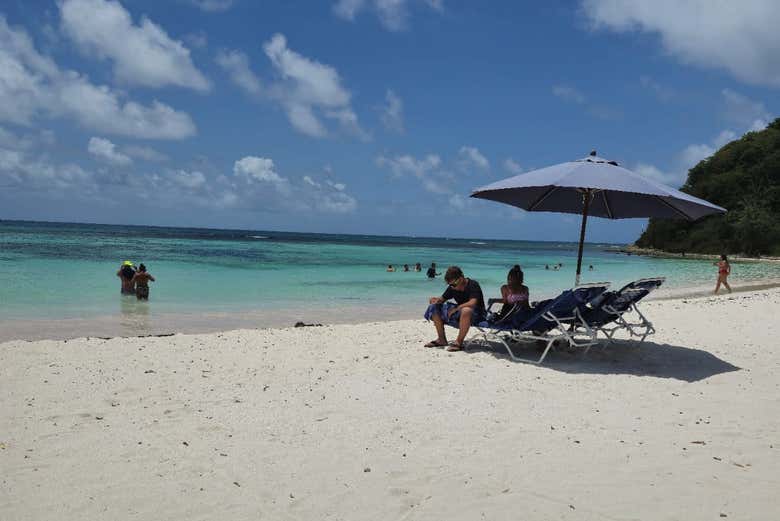 Aproveitando a praia