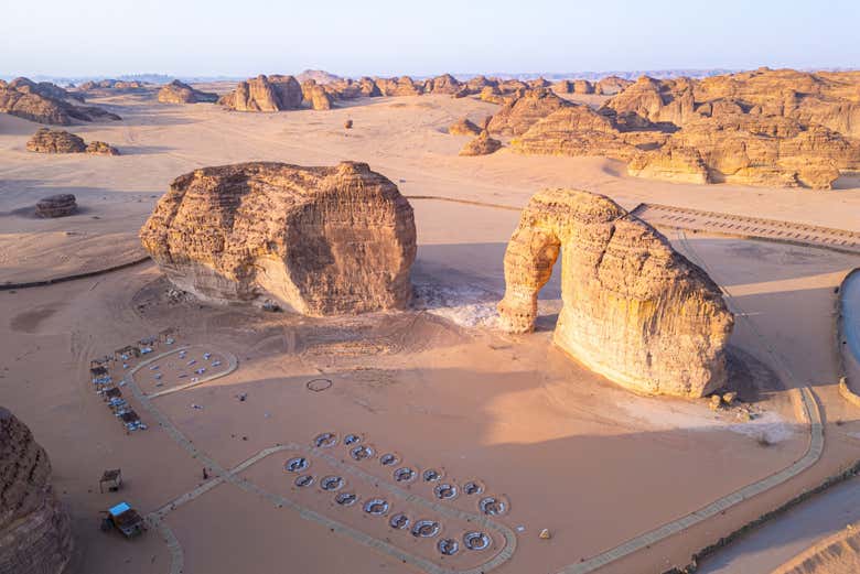 Roca del Elefante y Roca Jar vistas desde el aire