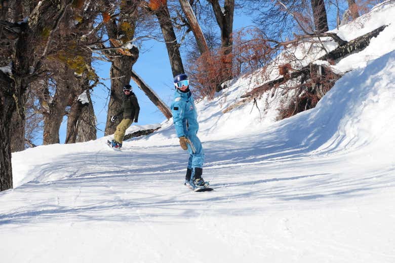 Aproveitando o equipamento de snowboard