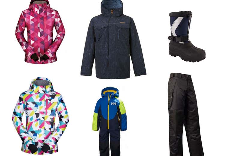 Diferentes modelos de ropa de nieve que podréis alquilar