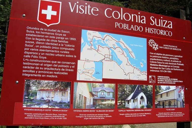 Information sign of Colonia Suiza