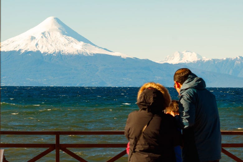 Admiring the Osorno Volcano