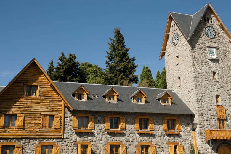 The facade of the Civic Center in Bariloche