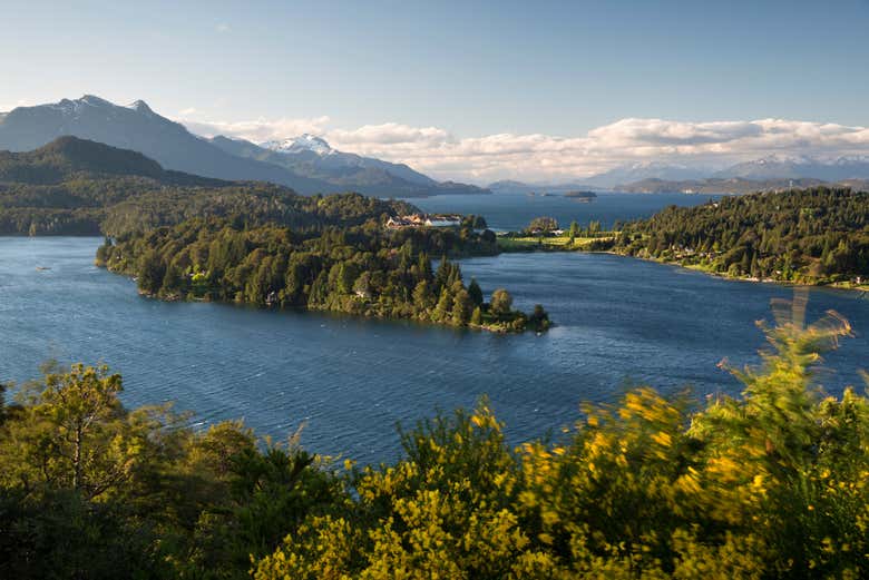 Onde o lago Moreno encontra o lago Nahuel Huapi
