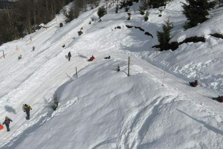 Los senderos nevados en el Cerro Otto