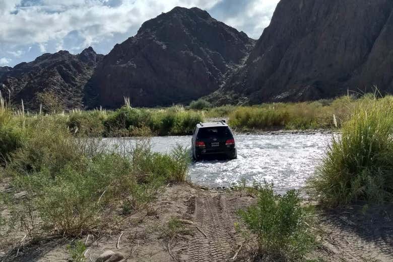 Heading across the Castano river