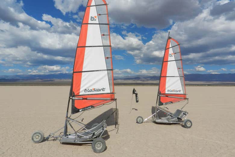 Char à voile dans le parc El Leoncito