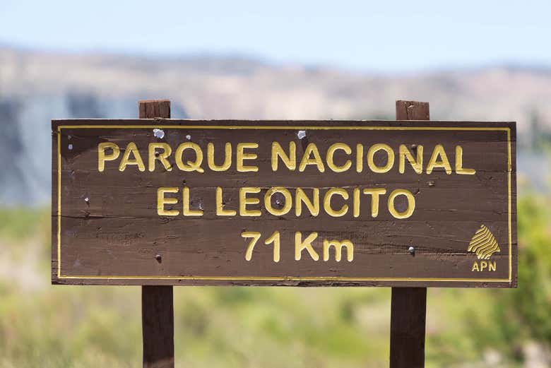 A sign at El Leoncito National Park
