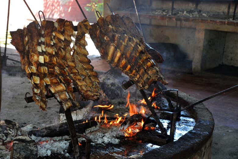 Asado criollo en al Estancia Don Silvano