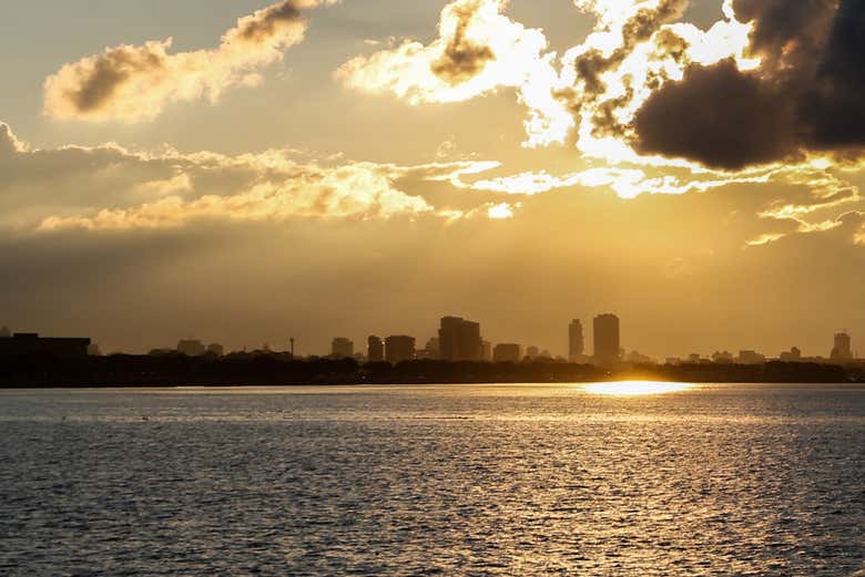 The sunset over the River Plate