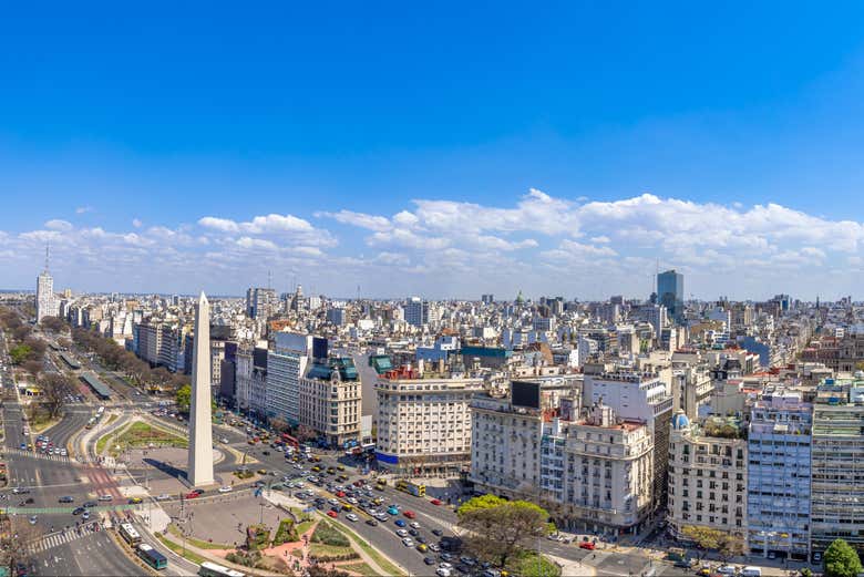 Vistas aéreas de la Avenida 9 de Julio