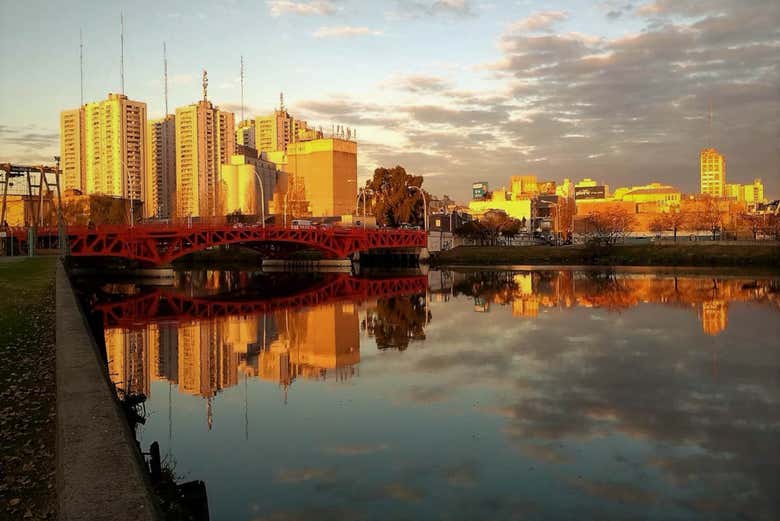 Barracas al atardecer