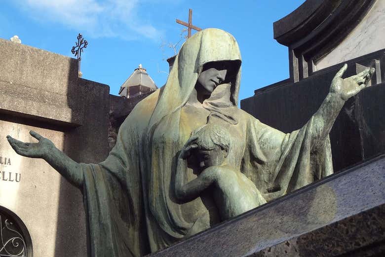 Look at the statues in the Recoleta Cemetery