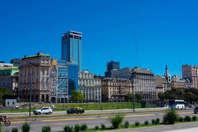 Façades anciennes et nouvelles dans le quartier de Retiro