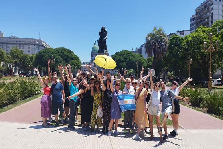 Durante o free tour pelo centro histórico