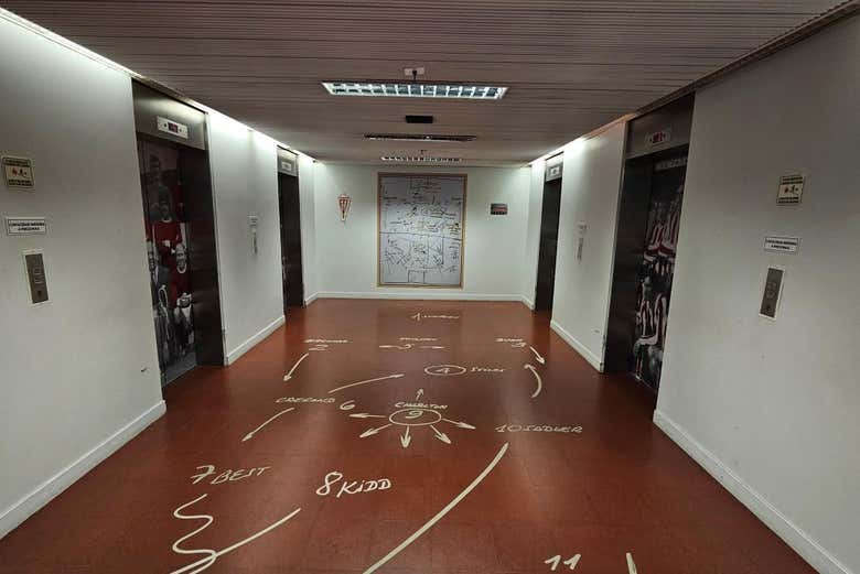 Una jugada dibujada en el interior del museo