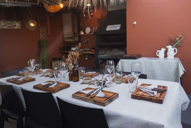 A mesa preparada